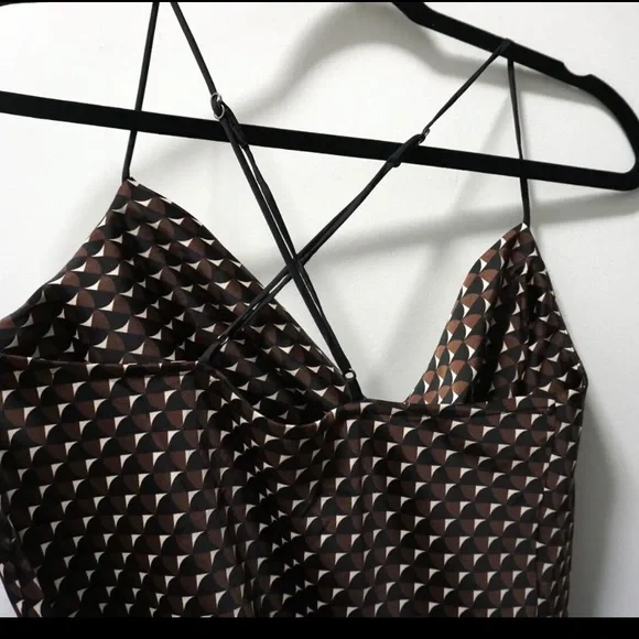 Banana Republic Cowl Neck Satin Slip Valley Printed Midi Dress XS - Picture 8 of 8